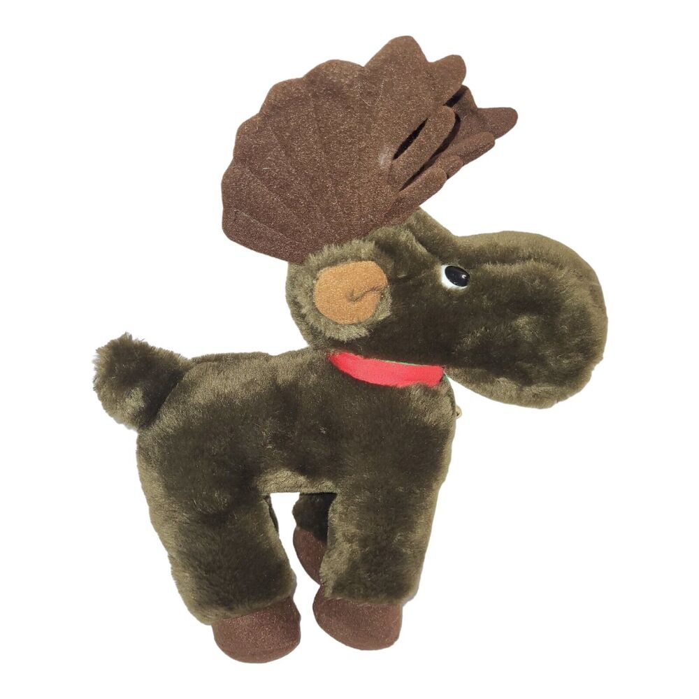 Host International‎ Plush Reindeer Ribbon Bell Stuffed Animal Moose 13"